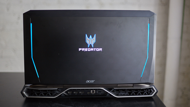 The logo lights up when the computer is on. Neat.